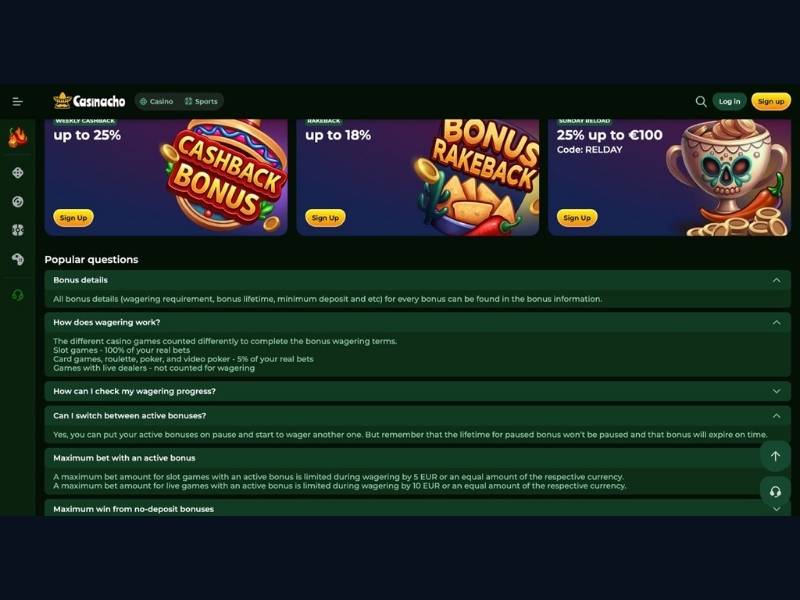 Cashback scalabile Casinacho Casino vs cashback fisso del mercato italiano